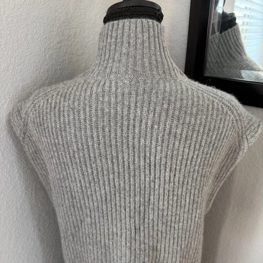 J CREW 100% Cashmere Sleeveless Turtleneck Tunic Gray XS/S
